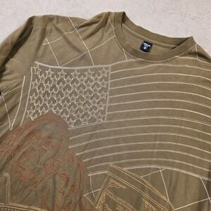 Pelle Pelle Long Sleeve Shirt Mens 3XL Green America MLK Embroidered Streetwear